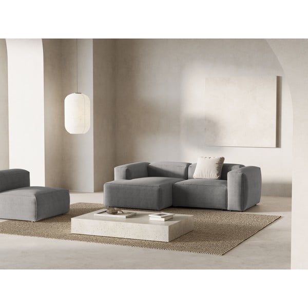 Jasnoszary sztruksowy narożnik (lewostronny/z szezlongiem) Bergamo – Cosmopolitan Design-image-1