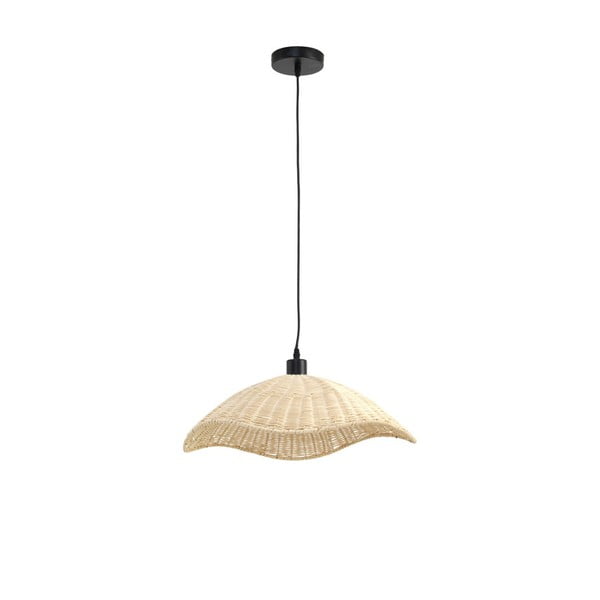 Kremowa lampa sufitowa z rattanowym kloszem ø 50 cm Cora – Geese