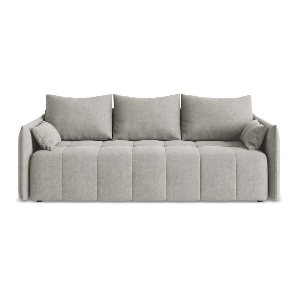 Jasnoszara rozkładana/ze schowkiem sofa 225 cm Moku – Makamii