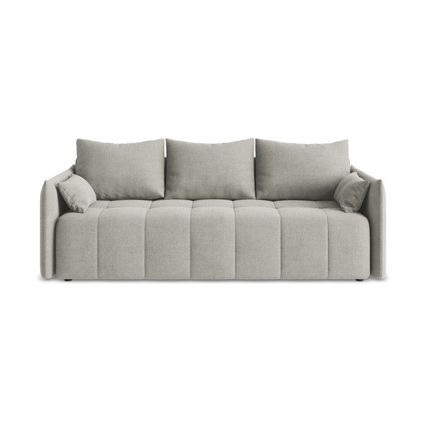 Jasnoszara rozkładana/ze schowkiem sofa 225 cm Moku – Makamii