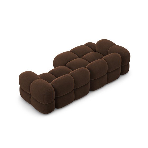 Ciemnobrązowy aksamitny narożnik (lewostronny/z szezlongiem) Loretto – Cosmopolitan Design-image-4