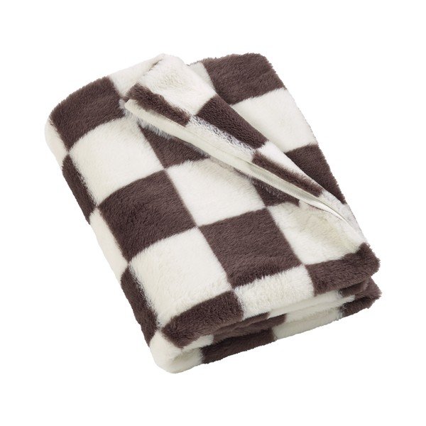 Biały/ciemnobrązowy koc 130x170 cm Cosy Soft Checkerboard – Catherine Lansfield