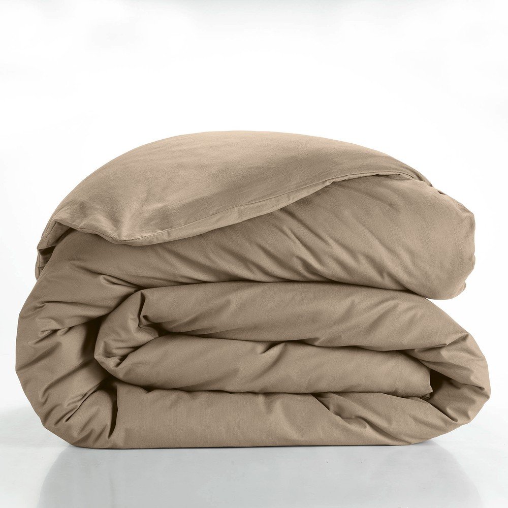 Beżowa bawełniana poszwa na kołdrę dwuosobowa 240x220 cm Lina – douceur d'intérieur