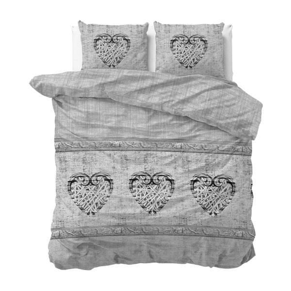 Dwuosobowa pościel bawełniana Sleeptime Hearts Vintage, 200x220 cm