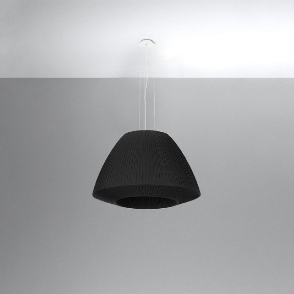 Czarna lampa wisząca ze szklanym kloszem ø 60 cm Soprano – Sollux-image-1