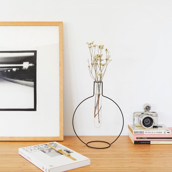 Czarny wazon Balvi Silhouette Round-image-1