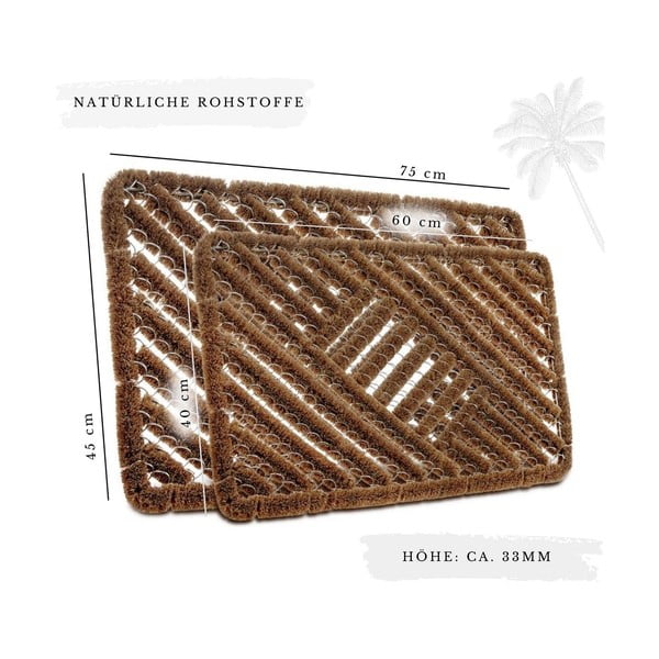 Wycieraczka z włókna kokosowego 45x75 cm Coco Natural – Hanse Home-image-4