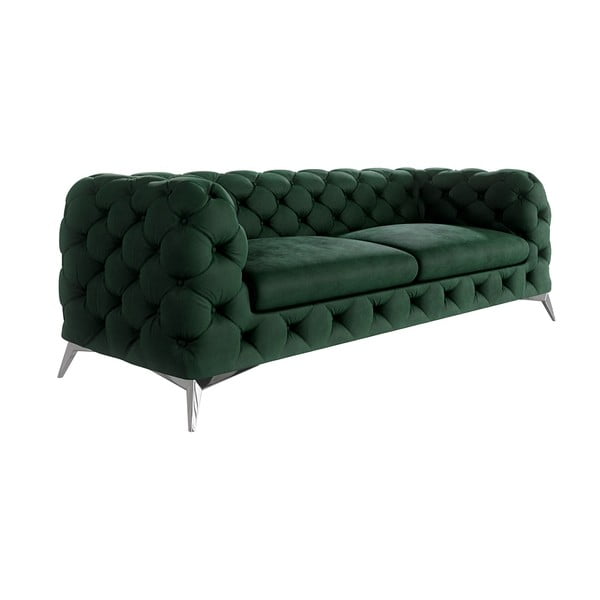 Ciemnozielona aksamitna sofa 225 cm Chelsea – Ropez-image-1