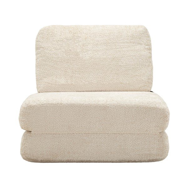 Biały rozkładany fotel z materiału bouclé Faster – Mauro Ferretti-image-2