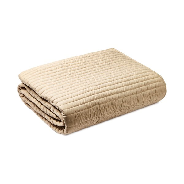 Beżowa narzuta pikowana na łóżko dwuosobowe 220x230 cm – Bianca