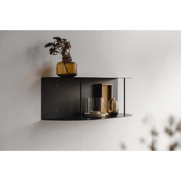 Czarna wielopoziomowa metalowa półka 60 cm Lina – noo.ma-image-2