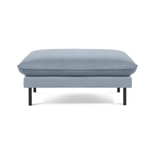 Jasnoniebieski aksamitny podnóżek Vienna – Cosmopolitan Design