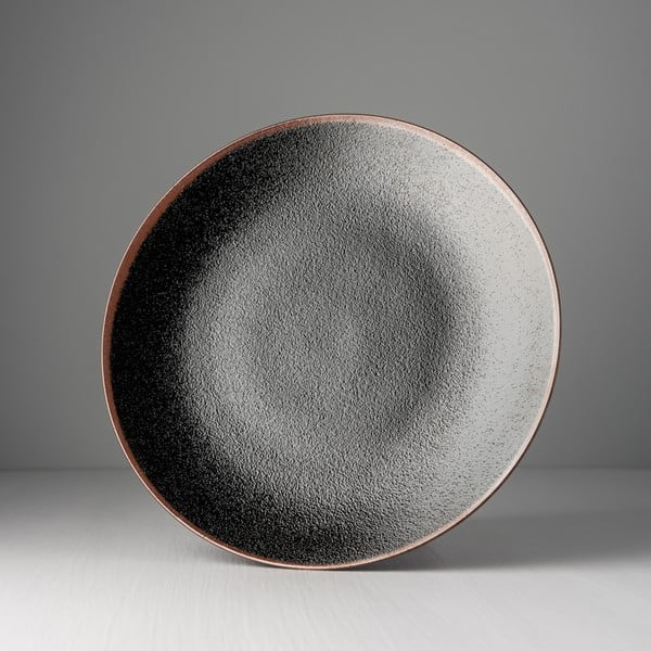 Czarny talerz z ceramiki Made In Japan Tenmokku, ⌀ 29 cm