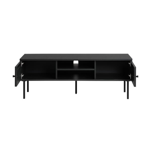 Czarna szafka pod TV w dekorze dębu 120x43 cm Pensacola – Unique Furniture-image-4