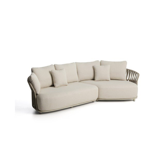 Beżowa/szarobrązowa tapicerowana sofa ogrodowa Osani – Kave Home