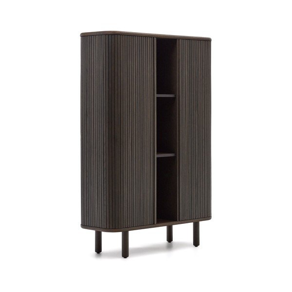 Ciemnobrązowa szafka w dekorze jesionu z drzwiami przesuwnymi 110x140 cm Mailen – Kave Home-image-3