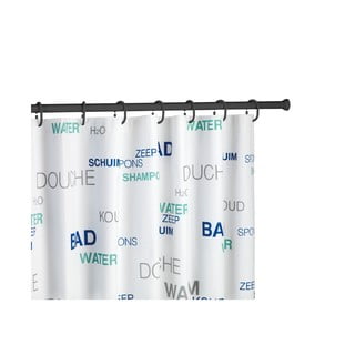Czarny drążek teleskopowy na zasłonę prysznicową Wenko Shower Curtain Rod, 70x115 cm