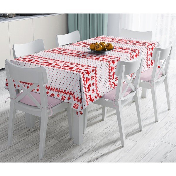 Świąteczny obrus z domieszką bawełny Minimalist Cushion Covers Xmass Knit, 140x180 cm