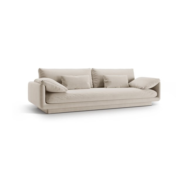 Biała aksamitna sofa 250 cm Torino – Micadoni -image-1