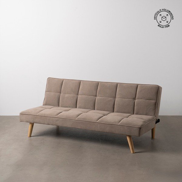 Beżowa rozkładana sofa  z tkaniny szenilowej 175 cm – Ixia-image-1