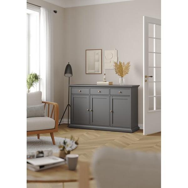 Szara niska komoda 144x92 cm Paris – Tvilum-image-1