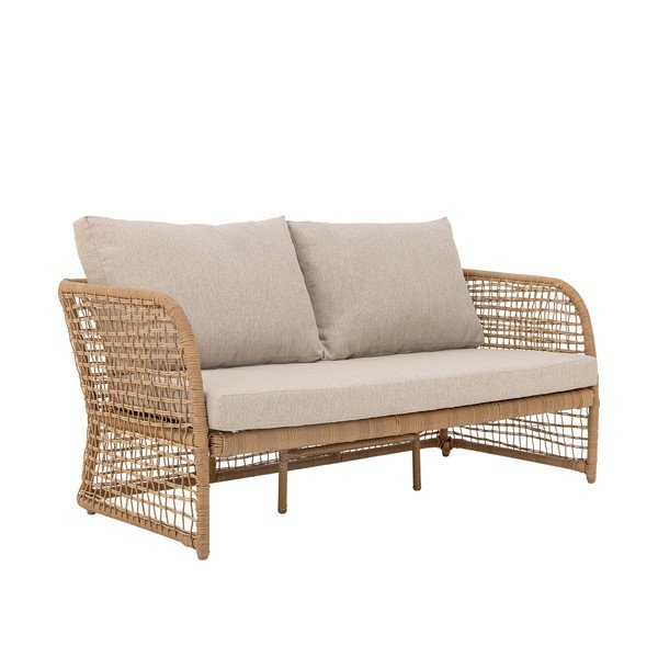 Beżowa/w naturalnym kolorze sofa ogrodowa z imitacji rattanu Penzano – Bloomingville