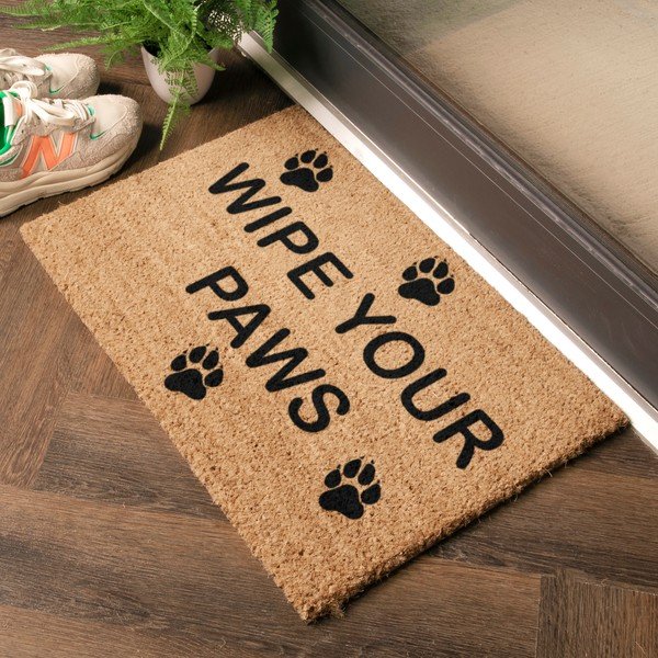 Wycieraczka z włókna kokosowego 40x60 cm Wipe Your Paws – Artsy Doormats-image-1