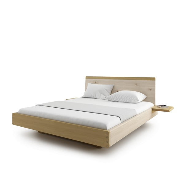 Łóżko 2-osobowe z litego drewna dębowego JELÍNEK Amanta, 200x200 cm