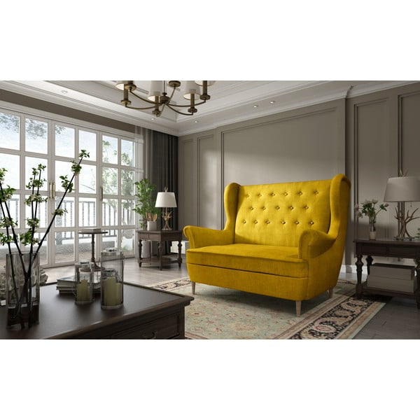 Żółta sofa 150 cm Aros – ELTAP-image-1