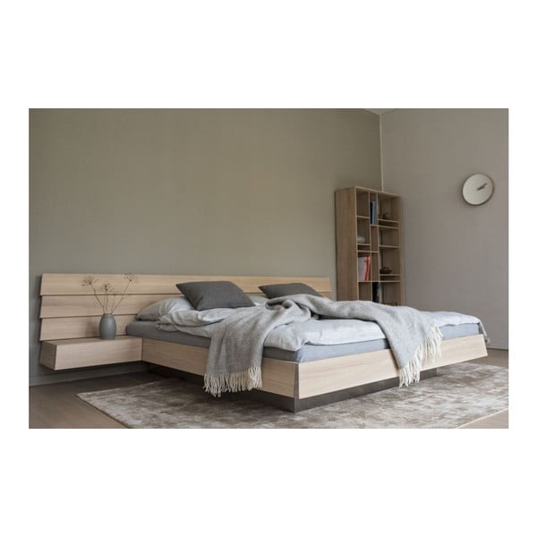 Łóżko z litego drewna dębowego Javorina Tatran, 180x200 cm