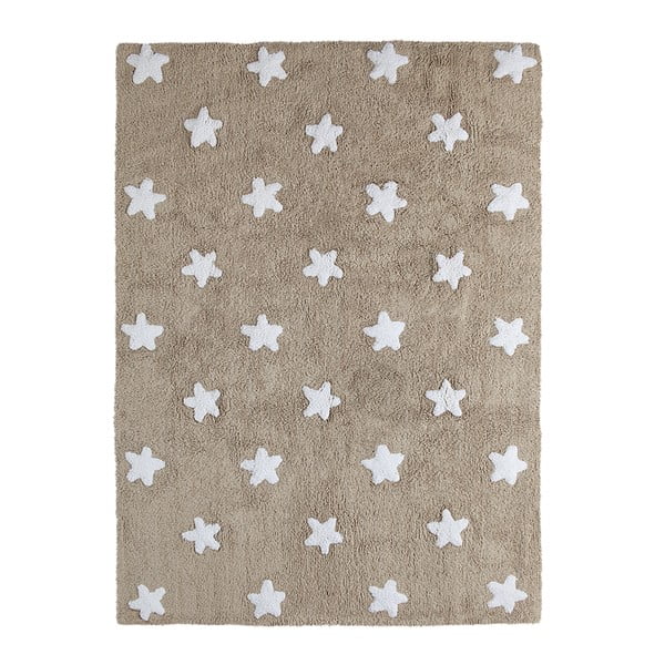 Beżowy dywan bawełniany wykonany ręcznie Lorena Canals Stars, 120x160 cm