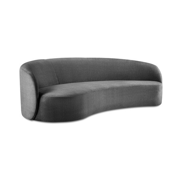 Szara aksamitna asymetryczna sofa Mazzini Sofas Debbie, lewostronna-image-2