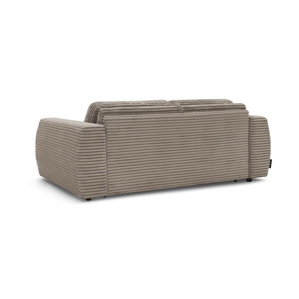 Szarobrązowa sztruksowa sofa do spania/rozkładana 220 cm Hugo – Bobochic Paris-image-3