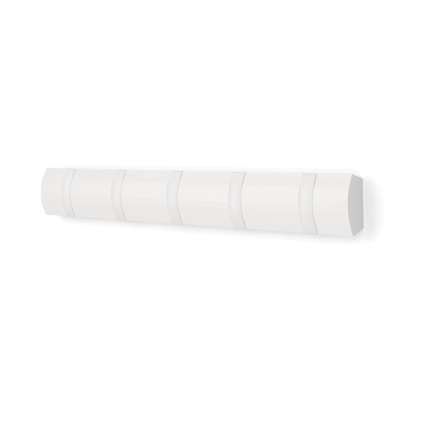 Wieszak ścienny z litego drewna sosnowego w matowym białym kolorze 51 cm Flip – Umbra