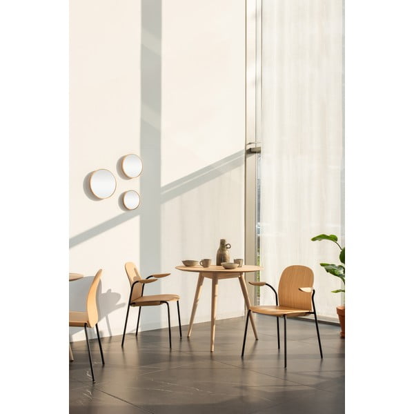 Brązowe/koniakowe krzesła zestaw sztaplowane 2 szt. w dekorze orzecha Book – Gazzda-image-2