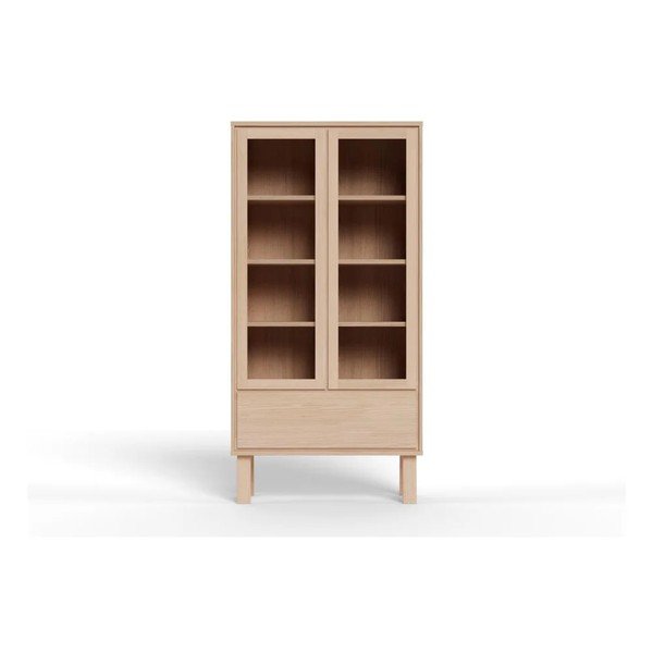 Fornirowana witryna w jasnym naturalnym kolorze 90x180x35 cm Lamberth – Actona-image-2