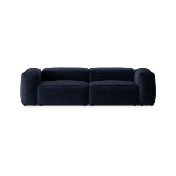 Ciemnoniebieska sztruksowa sofa 264 cm Bergamo – Cosmopolitan Design
