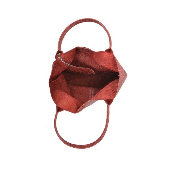 Czerwona skórzana torebka shopper Renata Corsi Lola-image-3