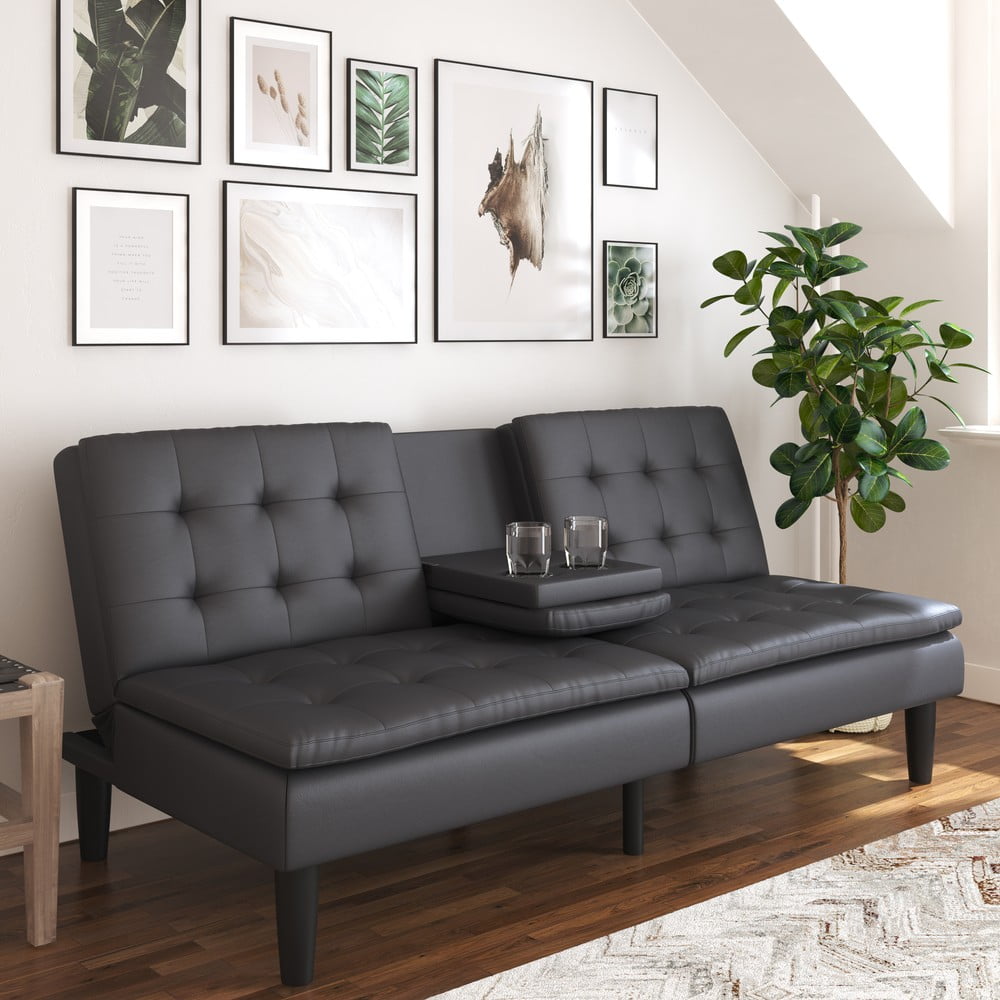 Szara rozkładana sofa z imitacji skóry 191 cm Maine – Støraa (zdjęcie 4)