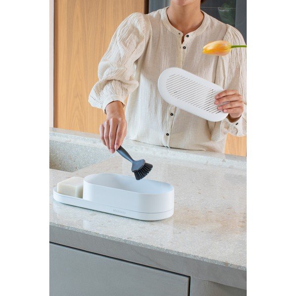 Biały plastikowy stojak na akcesoria do mycia naczyń SinkStyle – Brabantia-image-1