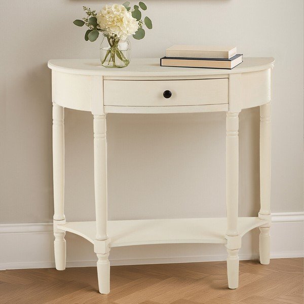 Biała konsola z litego drewna sosnowego 33x81 cm Heritage – Premier Housewares-image-1
