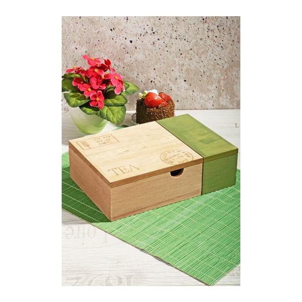 Bambusowe pudełko na herbatę z 6 przegródkami Herbal