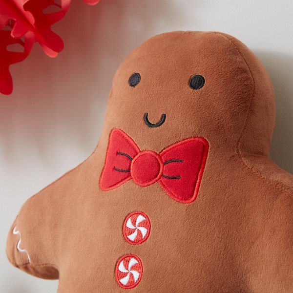 Aksamitna poduszka dekoracyjna ze świątecznym motywem 28x37 cm Gingerbread – Catherine Lansfield-image-3