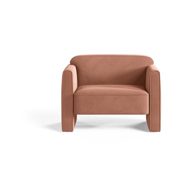 Różowy aksamitny fotel Abby – Micadoni -image-1