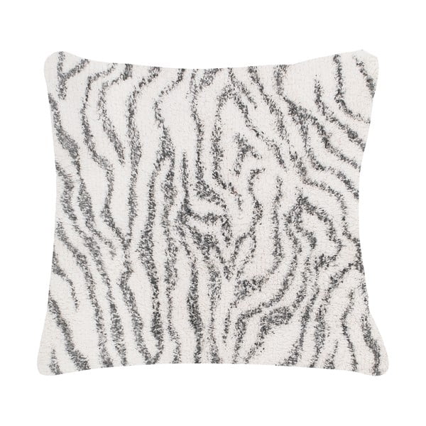 Biało-szara bawełniana poduszka dekoracyjna Tiseco Home Studio Zebra, 45x45 cm