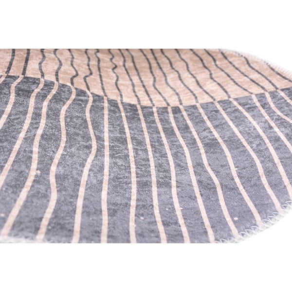 Szaro-kremowy okrągły dywan odpowiedni do prania ø 120 cm Yuvarlak – Vitaus-image-2