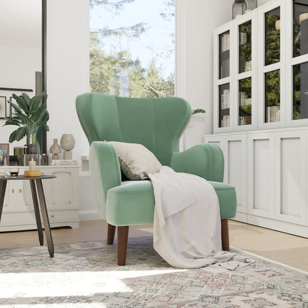 Zielony aksamitny fotel Lento – Ropez-image-4