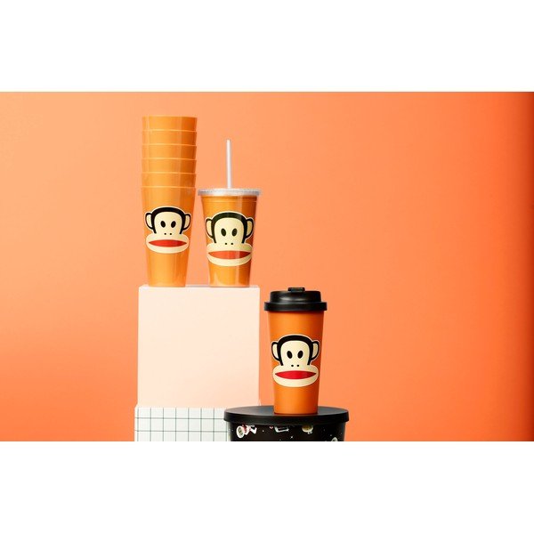 Pomarańczowy kubek z pokrywką Paul Frank-image-2