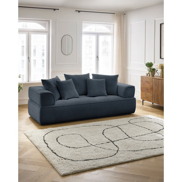 Ciemnoniebieska sofa z tkaniny szenilowej 237 cm Whesley – Bobochic Paris-image-1