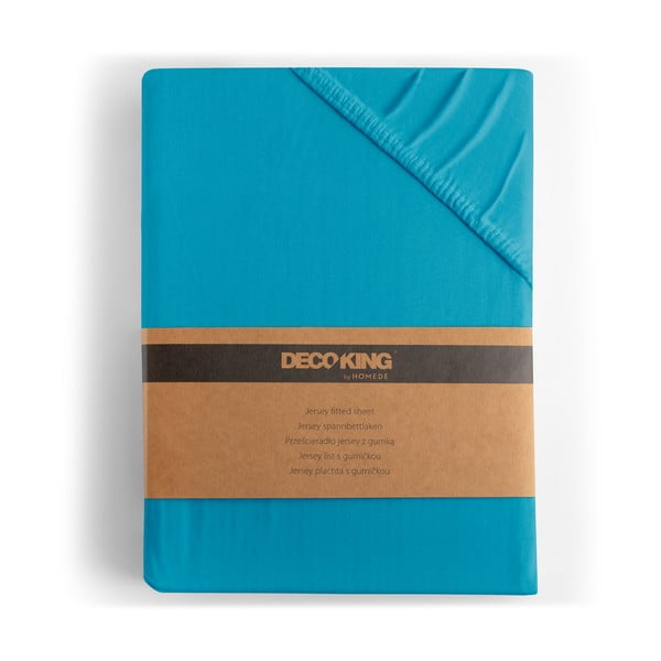 Niebieskie dżersejowe prześcieradło z gumką 120x200 cm Amber – Restilo-image-4